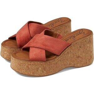 NEW Zodiac Women’s Nessa Cork Wedge Sandals Slides Faux Suede Size 9 NWOB